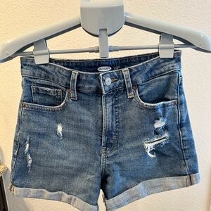 Old Navy Blue Jean Shorts Distressed High-Waisted